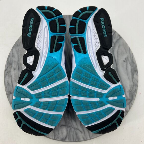 Saucony Womens 9 Omni 13 Running Shoes Silver Blue Lace Up Athletic Breathable - Picture 8 of 13